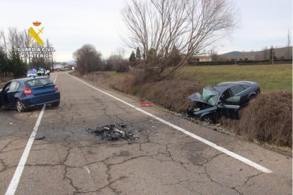 Imagen del accidente de Sariegos.- E.M.