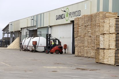 Instalaciones de la empresa de madera Garnica Plywood en Valencia de don Juan.- ICAL