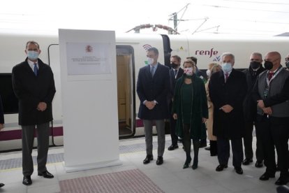 Viaje inaugural del nuevo tramo entre Pedralba de la Pradería y Ourense de la Línea de Alta Velocidad Madrid-Ourense, presidido por presidido por el Rey Felipe VI y el presidente del Gobierno, Pedro Sánchez. - ICAL