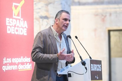 El vicepresidente de Vox, Javier Ortega Smith, este jueves en Burgos.- ICAL