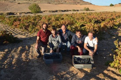 Tomás Postigo junto a sus cuatro hijos que están implicados en la bodega y son su otro legado; de izquierda a derecha, Gabriel, Juan  Tomás, Nicolás y Alberto.- LA POSADA