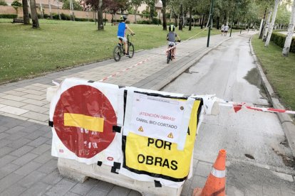 Obras en el carril bici de Valladolid - ICAL