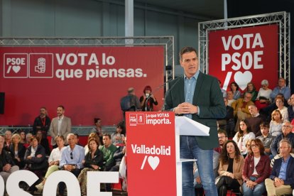 El presidente del Gobierno, Pedro Sánchez, participa en un acto público en Valladolid. -ICAL