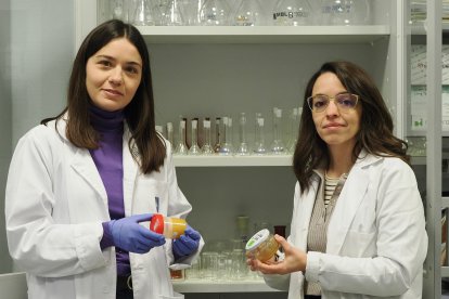 Ana María Ares Sacristán y Silvia Valverde Bastardo en las instalaciones de la Universidad de Valladolid. -PHOTOGENIC