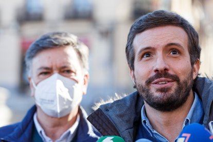 El presidente del Partido Popular, Pablo Casado, visita la provincia de Segovia. -ICAL