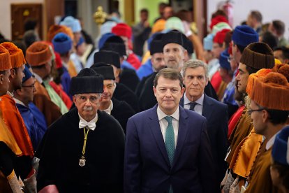El presidente de la Junta de Castilla y León, Alfonso Fernández Mañueco, inaugura el curso académico 2023-2024 de las Universidades de Castilla y León. E. M.
