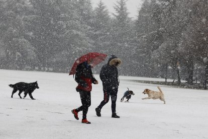 Nieve en la capital soriana. E.M.