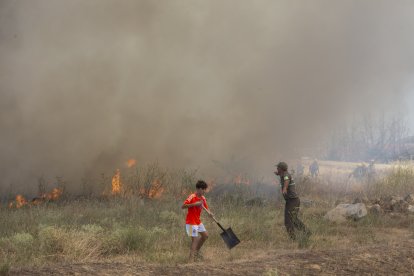 Incendio en la localidad zamorana de Entrala