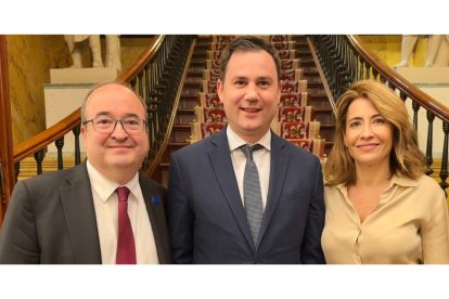 Miquel Iceta, Javier Alfonso Cendón y Raquel Sánchez.-E.M.