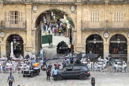 Rodaje de una película de Bollywood en la Plaza Mayor de Salamanca.- ICAL