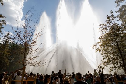 Patrimonio Nacional adapta por la sequía el encendido extraordinario por San Luis de las fuentes del Palacio Real de La Granja de San Ildefonso con los juegos de agua de cuatro conjuntos monumentales. -ICAL