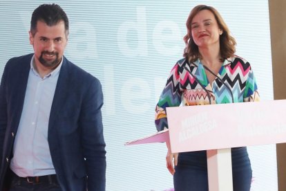 El secretario general del PSCyL, Luis Tudanca, junto a la ministra de Educación, Pilar Alegría.- ICAL