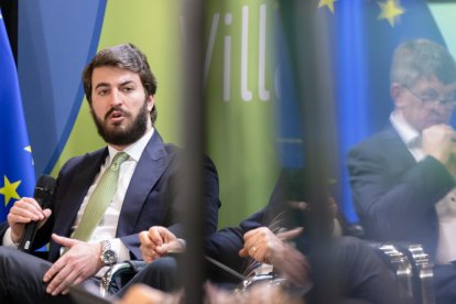 El vicepresidente de la Junta, Juan García-Gallardo, durante su participación en el European Startup Village Forum.- E. M.