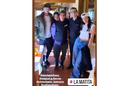 Foto compartida por Pepe Martín junto a Víctor López, Celia Pedraza, Miguel Herrán y María Pedraza.- PEPE MARTÍN