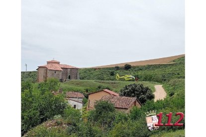Rescatan a un hombre herido al descolgarse de una línea en Miraveche (Burgos). Twitter: 112 CASTILLA Y LEÓN