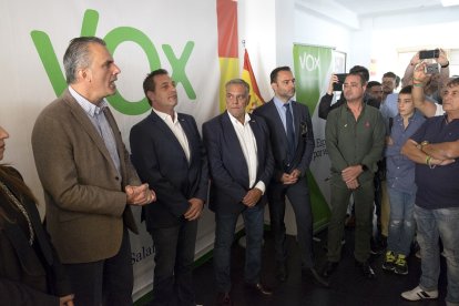 Inauguración de la sede de Vox Salamanca en septiembre de 2019 con Javier Ortega Smith.- ICAL