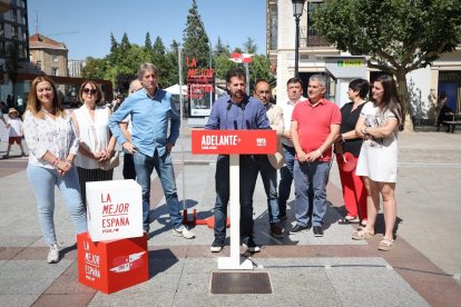 Declaraciones del líder del PSOE en Castilla y León, Luis Tudanca, en Soria. TWITTER: PSOE CYL