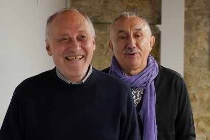 Los secretarios autonómico y nacional de UGT, Faustino Temprano y Pepe Álvarez.- ICAL