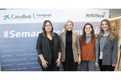 Algunas de las ponentes durante la semana de Igualdad promovida por Caixabank. / E. M.