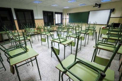 Aula vacía, en un colegio de Castilla y León. -E.M.