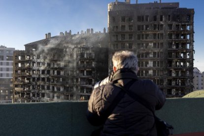 Estado del edificio a primera hora de la mañana de este viernes.