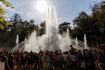 Espectáculo de agua en La Granja.