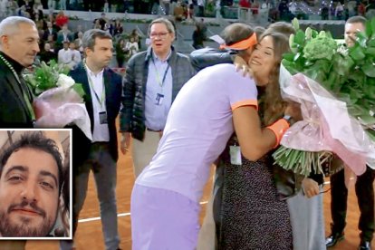 Rafael Nadal apoya a la familia de Sergio Delgado instantes antes de su partido de segunda ronda