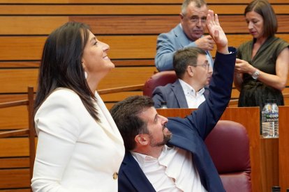 Ana Sánchez y Luis Tudanca, en una imagen de archivo en el Debate del Estado de la Comunidad.