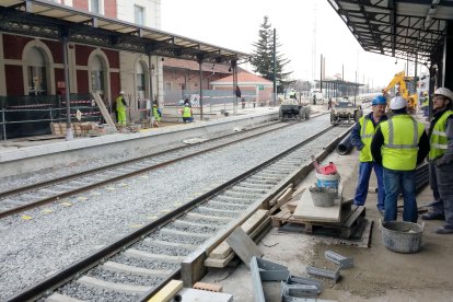 Obras de la estación del AVE en la estación de Palencia