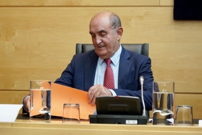 El Comisionado de Transparencia, Tomás Quintana, en la comparecencia en las Cortes.