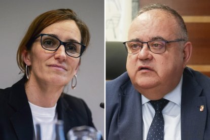 La ministra de Sanidad, Mónica García, y el consejero Alejandro Vázquez, en imágenes de archivo.