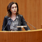 La procuradora de UPL, Alicia Gallego, durante el pleno de las Cortes de Castilla y León de este miércoles