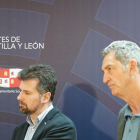 Luis Tudanca y Manuel Escarda, en la comparencia en las Cortes del portavoz socialista