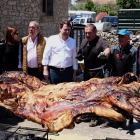 Mañueco, ayer, en la jornada de Promoción del Vacuno de Carne en Peralejos de Abajo, en Salamanca.