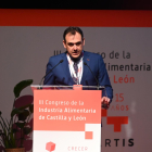 El presidente de Vitartis, Santiago Miguel Casado, durante la inauguración del III Congreso de la Industria Alimentaria de Castilla y León