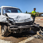 Estado del coche tras el accidente en la  SA-215