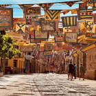 Las calles de Hospital de Órbigo ya decoradas para las Justas Medievales