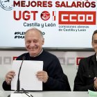 Faustino Temprano, secretario general de UGT, y Vicente Andrés, secretario general de CCOO