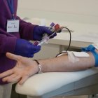 Donación de sangre en el Centro de Hemoterapia.