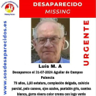Imagen del cartel del desaparecido en Aguilar de Campoo