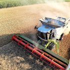 Una cosechadora atraviesa un campo de cereal. PQS / CCO