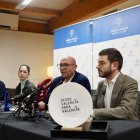 Eduardo Estévez, director de Empresa Familiar de Castilla y León, junto a Sara Ferreres, Juanjo Pérez, Cristóbal Muñoz tres de los chefs que cocinarán en la cena 'Desde Valencia Para Valencia'