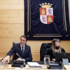 El consejero de Medio Ambiente, Vivienda y Ordenación del Territorio, Juan Carlos Suárez-Quiñones, comparece en las Cortes de Castilla y León, a petición propia, en relación con la Campaña de Lucha contra Incendios Forestales 2024.
