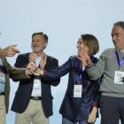 Jesús Julio Carnero, Paco Vázquez, Cuca Gamarra y Elías Bendodo en la inauguración de la Intermunicipal de Valladolid.