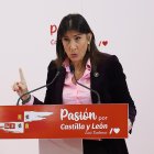 Ana Sánchez, en un momento de su intervención ante los medios en Zamora.