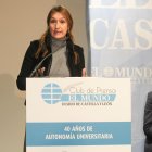 La consejera de Educación, Rocío Lucas, en el Club de Prensa de El Mundo-Diario de Castilla y León '40 años de autonomía universitaria'