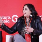 Miriam Andrés durante el 15 Congreso del PSOECyL que se celebra este fin de semana en palencia.