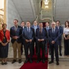 El consejero de Economía y Hacienda, Carlos Fernández Carriedo, con el resto de asistentes al seguimiento de los protocolos en Salamanca.