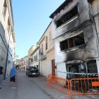 Estado en el que quedó la vivienda de Dueñas en Palencia tras el incendio del patinete