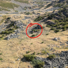 Lugar donde se encontraba el senderista rescatado en Pradoluengo (Burgos).